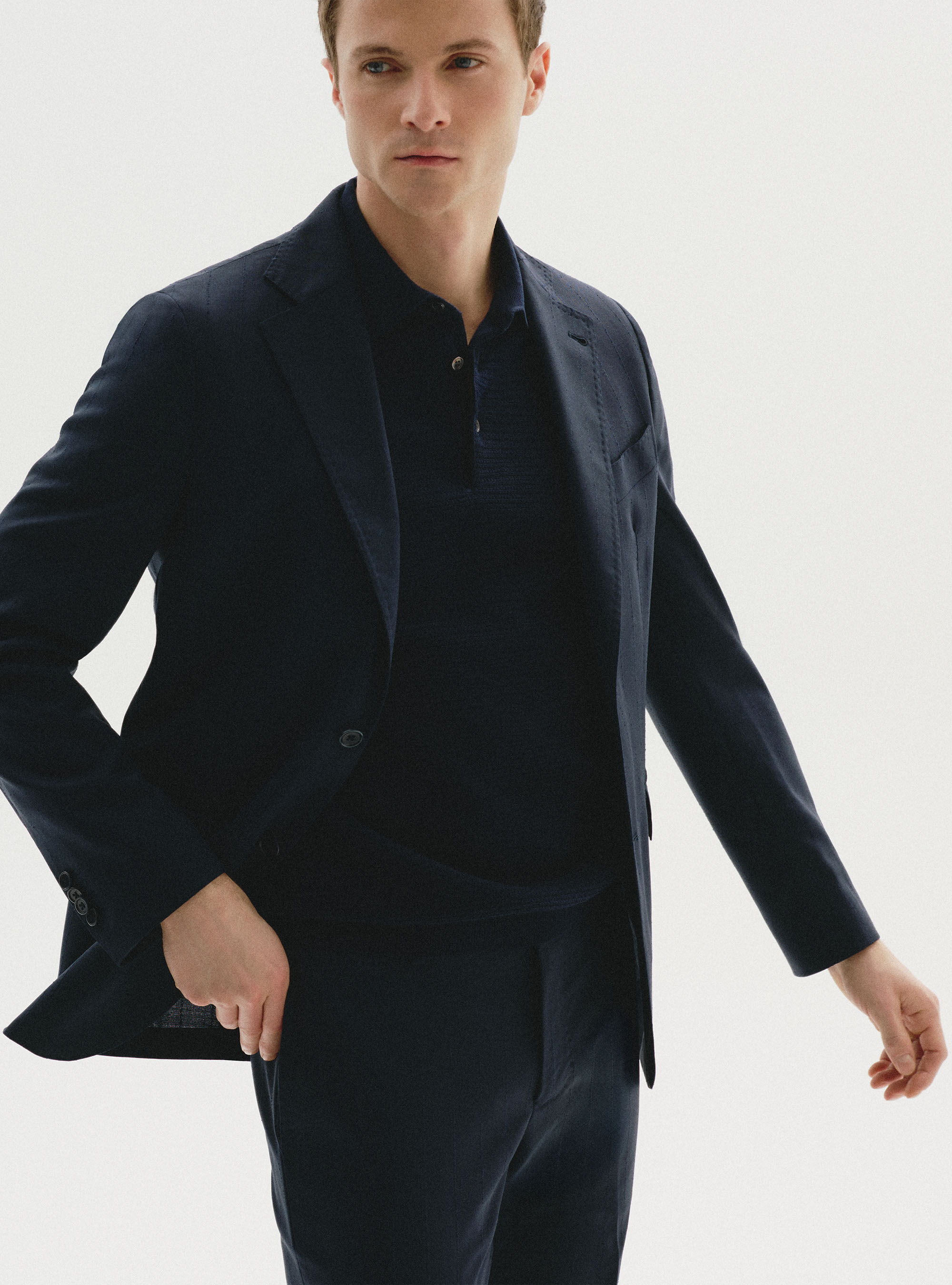 Navy blue suit by Fabio